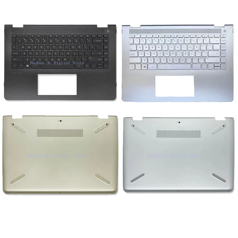New For Pavilion X360 14-BA 14M-BA TPN-W125 Bottom Cover Cover Touch free 14 inch Palmrest Keyboard