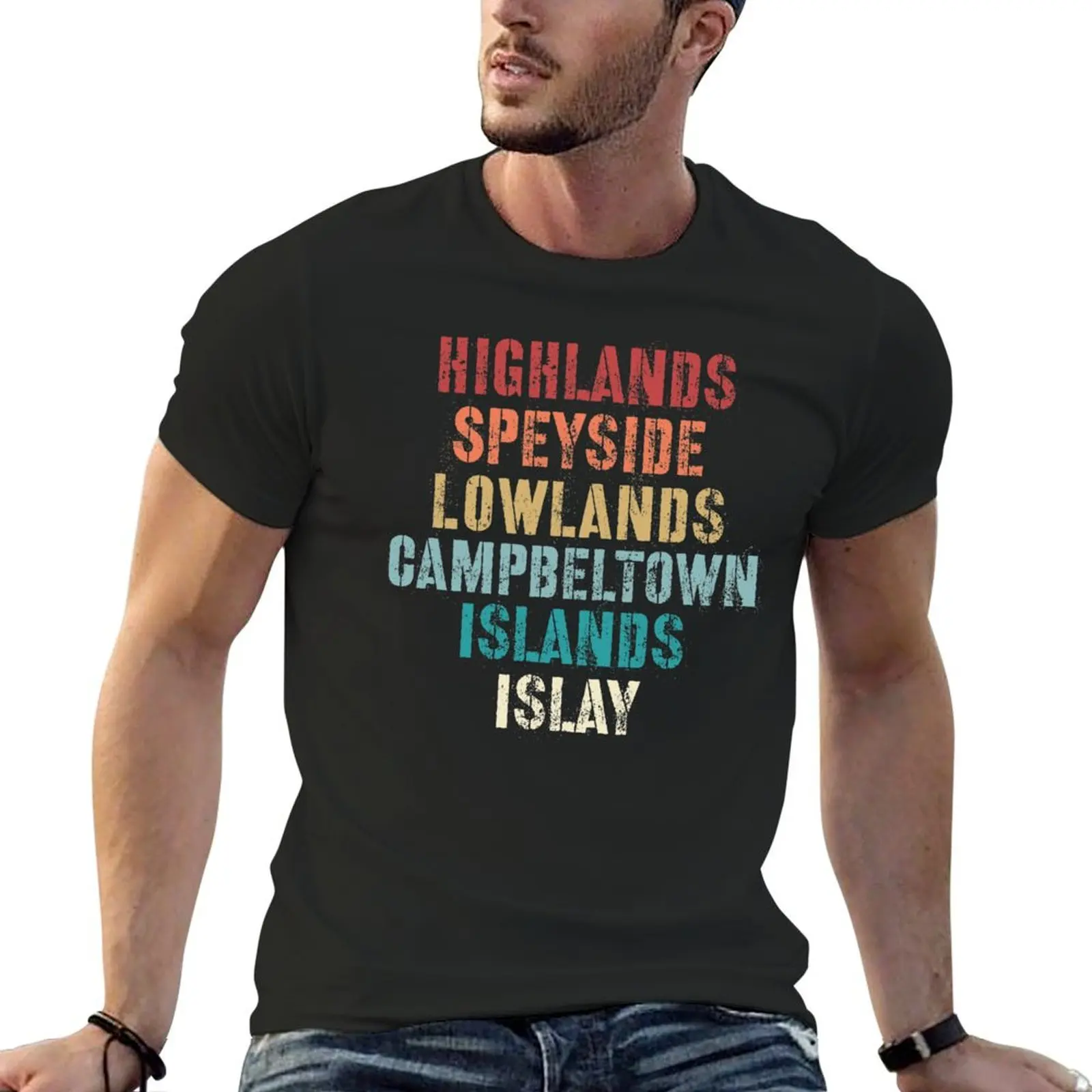 

Scotch Whisky producing regions of scotland T-Shirt custom shirt kawaii clothes Aesthetic clothing shirts men graphic