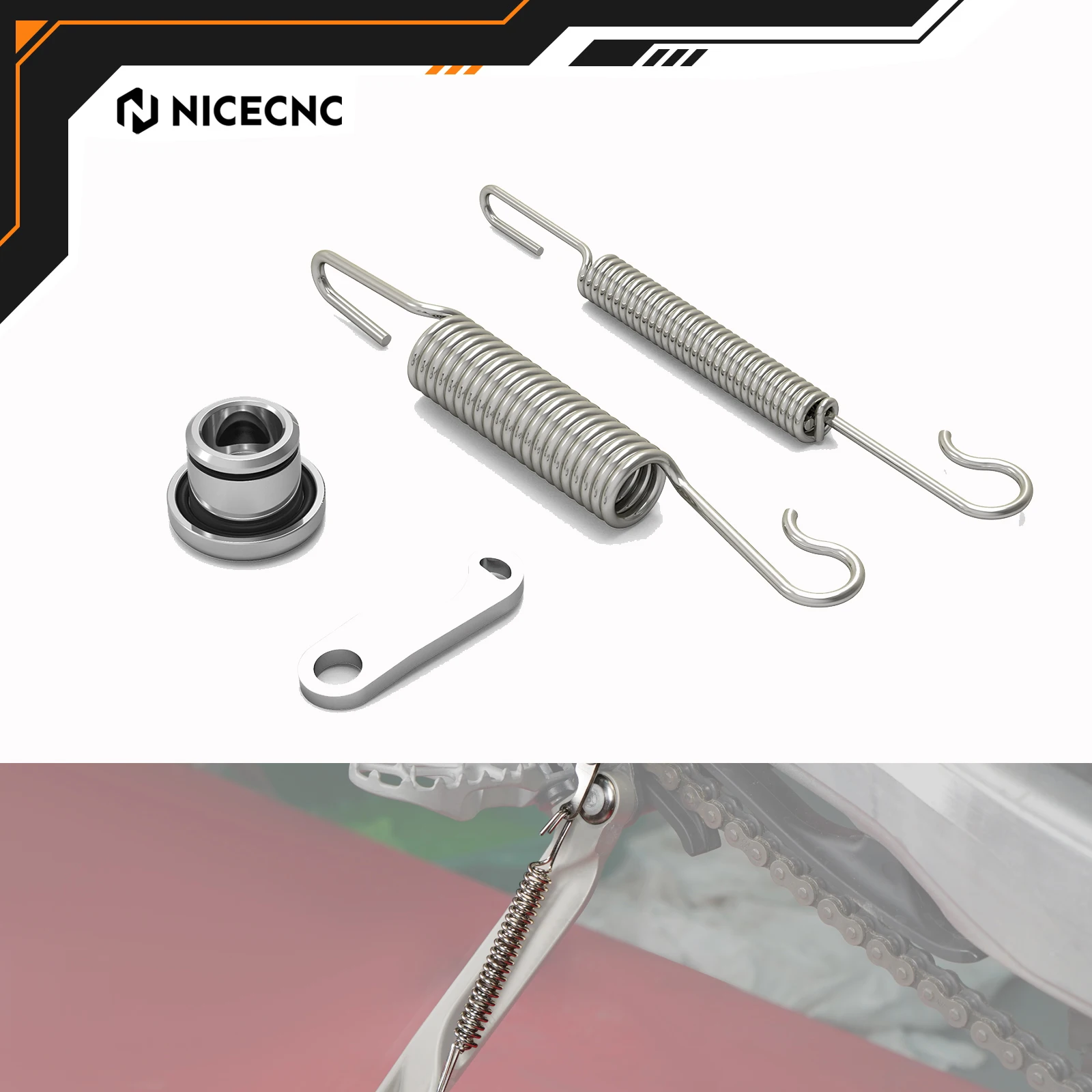 

NICECNC For KTM EXC 300 EXC-F 350 XCW 500 XC300 2024 For Husqvarna TE 300 FE 350 GasGas EC 300 Kickstand Side Stand Springs Kit