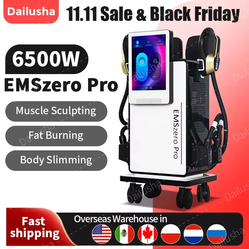 6500W EMSZERO Pro 2024 DLS Muscle Stimulation Body Sculpting Machine Skin tightening fat burning for commercial