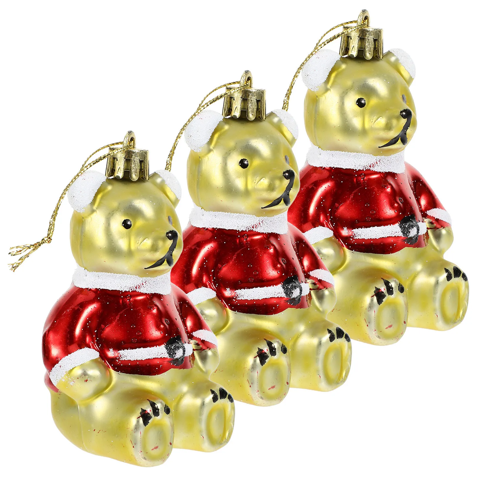 

3Pcs Christmas Tree Hanging Bear Ornament Plastic Xmas Pendant Xmas Home Decoration Christmas Decorations