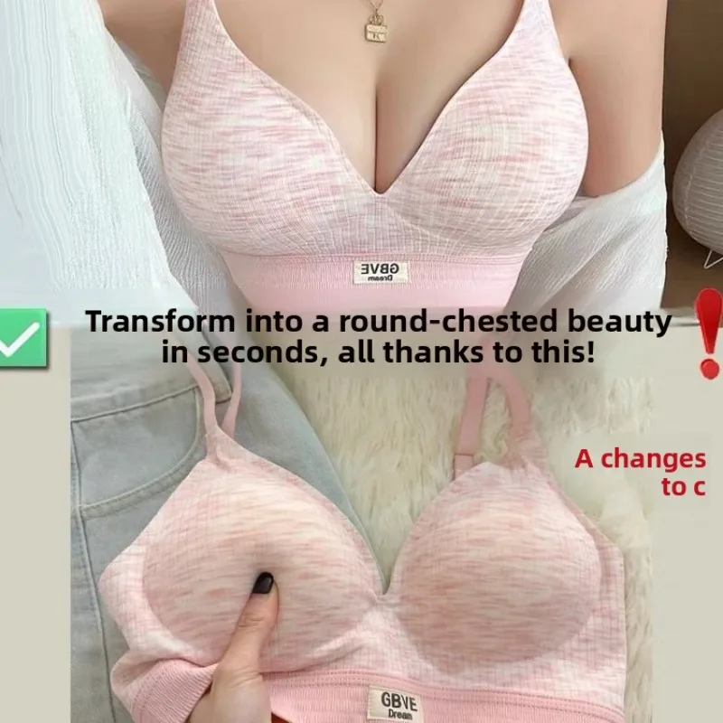 

Push Up Bra Padded Bra for Small Chest Wireless, Women Lace Bra Sexy Underwear Thick Removable Pad, Plus Size No Gap