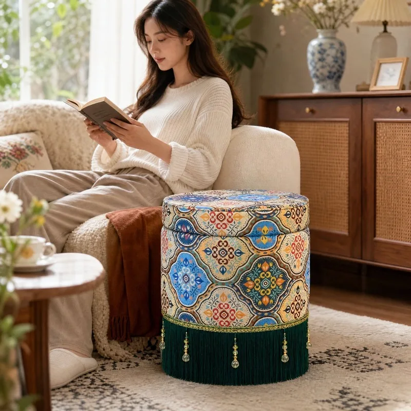 dressing , bedroom room leg  small apartment household low stool, girls makeup stool, living room storage round stool