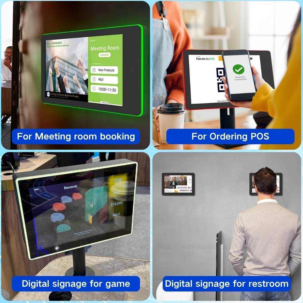 Soporte de pared 10,1" tableta Android Poe con NFC para la programación de salas de reuniones