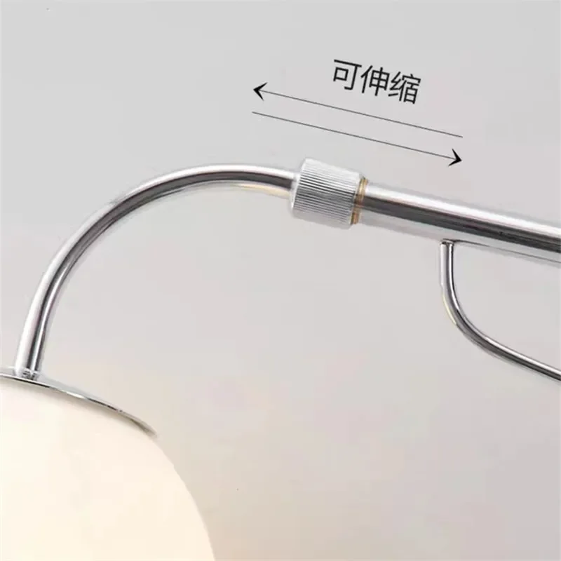 Modern Plug in Wall Lamp LED Rocker Arm Glass Ball Reading Simple Living Room Sofasides Retractable Bedroom Bedside Wall Sconces