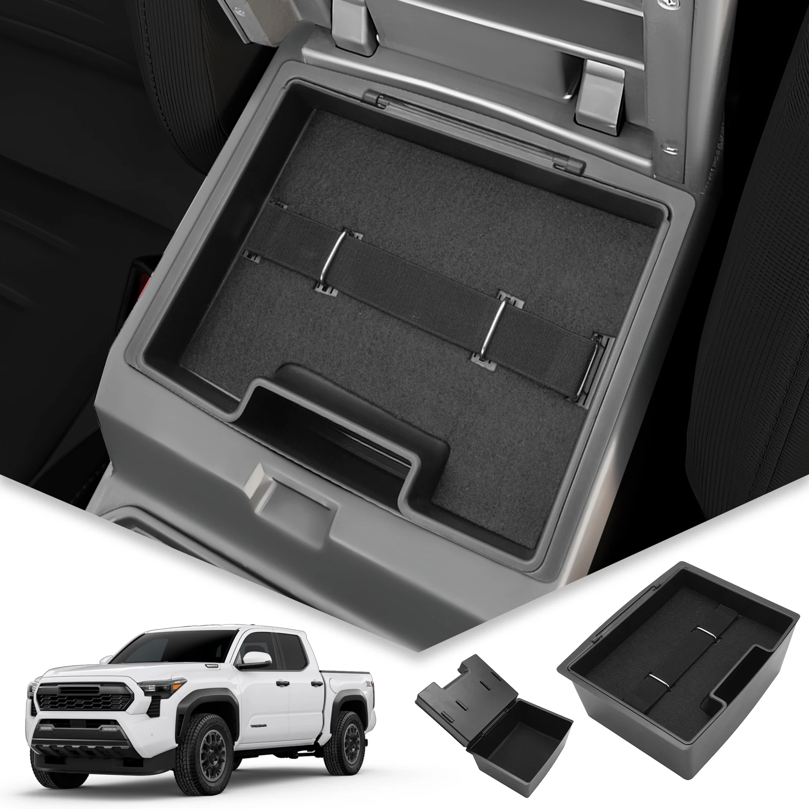 LFOTPP Car Central Storage Box for Toyota Tacoma 2024 Armrest Storage Box Auto Interior Toyota Tacoma Accessories 2024