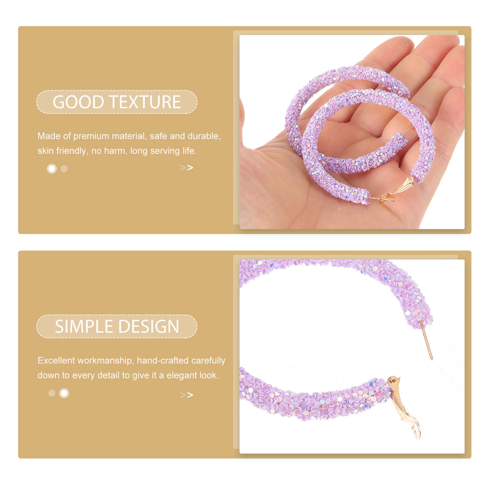 

1Pair Big Circle Hoop Earrings Fashionable Lightweight Statement Earrings for Women Christmas Valentines Daily Wear