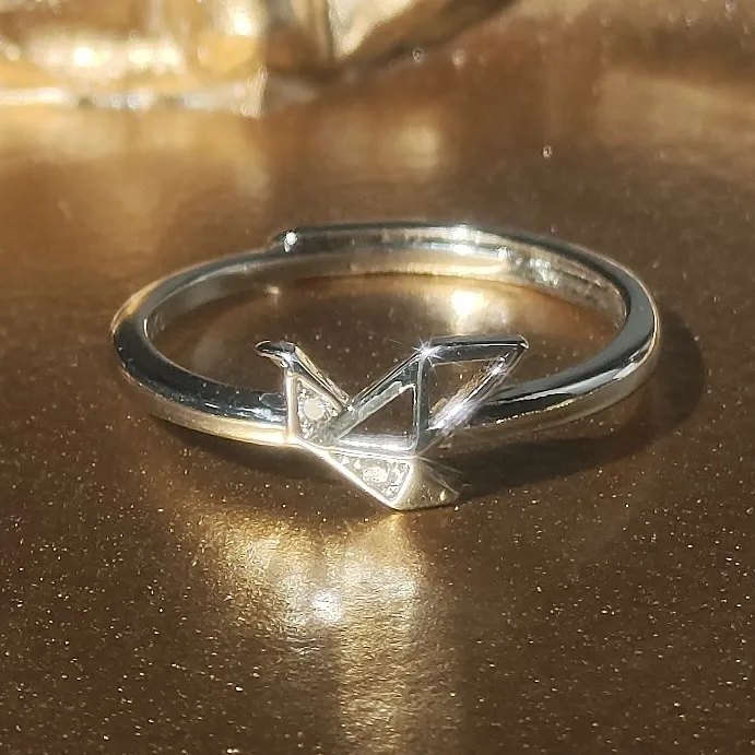 

Кольцо с тысячей бумажных журавлем для женщин, простое, персонализированное, модное, нишевая пара, кольцо с открытым указательным пальцем