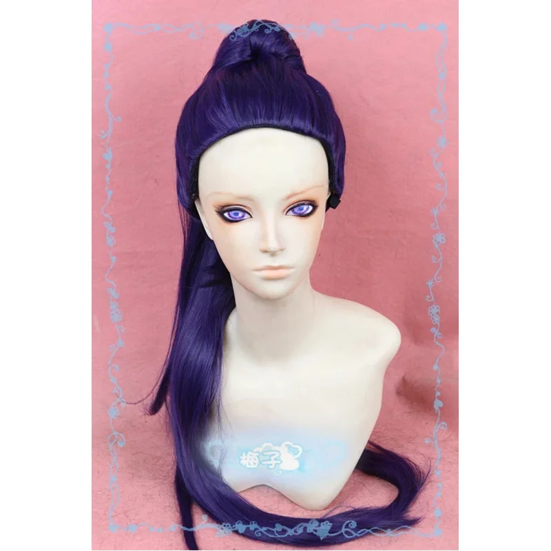 Game OW Widowmaker / Amelie Lacroix 100cm Long Dark Purple With Clip Ponytail Heat Resistent Cosplay Costumes Wig