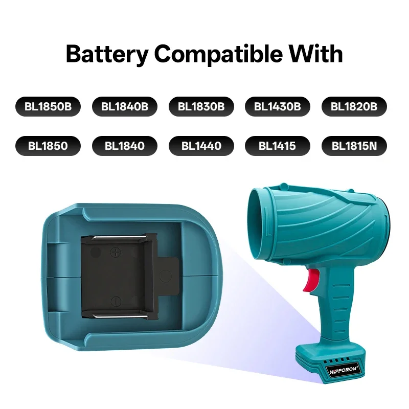 HIPPCRON 31000RPM 2-in-1 Kabelloser Elektrischer Luftbläser Hochgeschwindigkeits-Tragbarer AKKU-LOSER Staubsauger 25m/s Für Makita 21V Akku – Detail 7