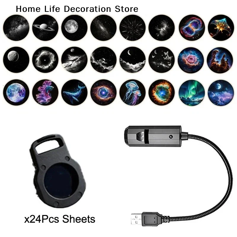 Romantic 360° Rotatable Galaxy Star Projector Portable USB LED Night Light Sleep Atmosphere Lamp Christmas Wedding Party Decor