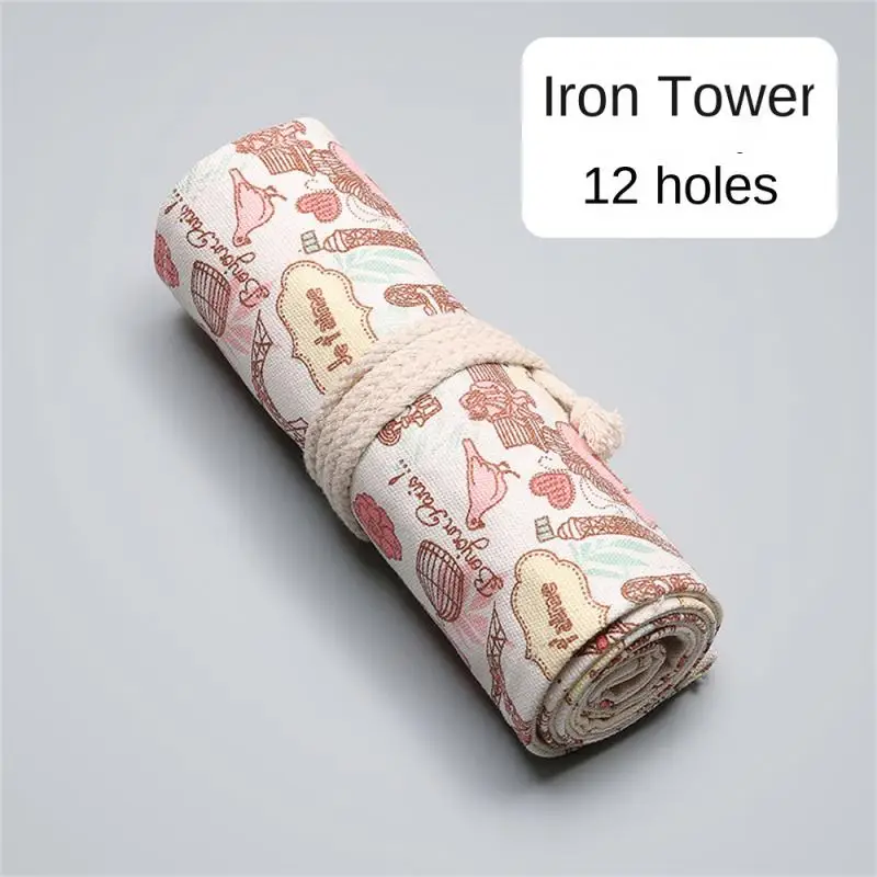 حقيبة تخزين مواد قماشية ، حافظة أقلام رصاص لتوفير المساحة ، مقبس مرن ، تخزين القرطاسية ، لها العديد من الاستخدامات ، 12 فتحة ، 24 فتحة