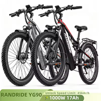 Randride YG90 Electric bike 17AH 1000W Electric bike adult mountain bike 21 speeds Electric bike inches 27.5