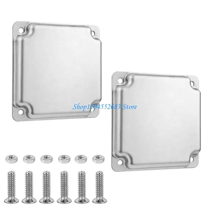 

Y6GD Set Of 2 Blank Steel Electrical Wall Plates 4x4inches with Raised Designs Electrical Box Covers for Child & Pet Safety