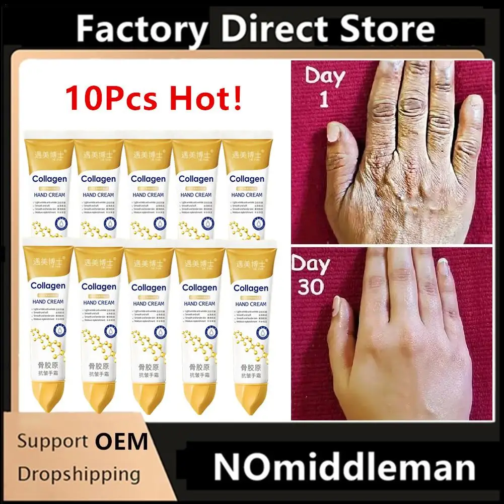 

10Pcs Collagen Hand Cream Hands Skin Friming skincare Moisturizing Brightening Hydrating Hands Creams Hand Skin Care Products