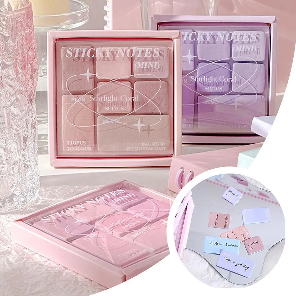210 Sheet Self Adhesive Memo Sticky Pads Cute Pastel Solid Color Sticky Notes Memo Pads For Kids Stickers Stationery School