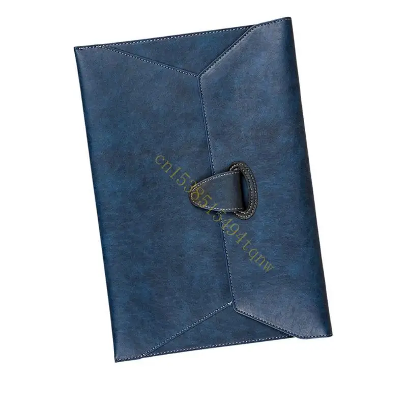 

Document Storage Bag Leather Laptop Sleeve Leather Buckle Lock for Office 45BD