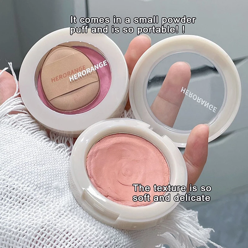 HERORANGE Monochrome Peach Face Blush Palette Mineral Pigment Cheek Blusher Powder Makeup Professional