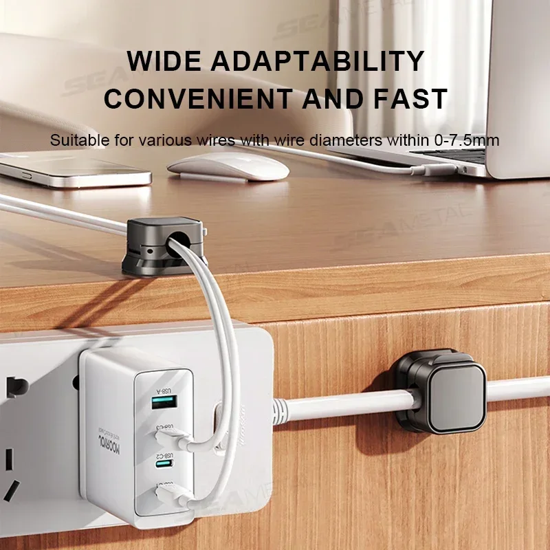 NEW 1/6/12Pcs Magnetic Cable Holder Self Adhesive Cord Clip Smooth Pulling Charging Cable Keeper Wire Clip for Car/Home/Office