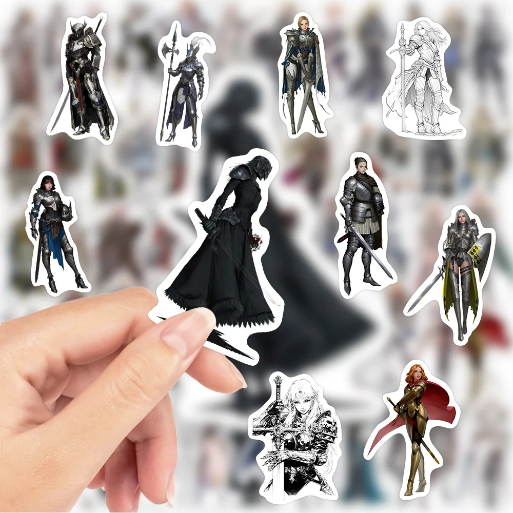 Cool Female Warrior Samurai Stickers Waterproof Vinyl Decals for DIY Gifts Scrapbooking Junk Journal Laptop Bottle Phone Decor