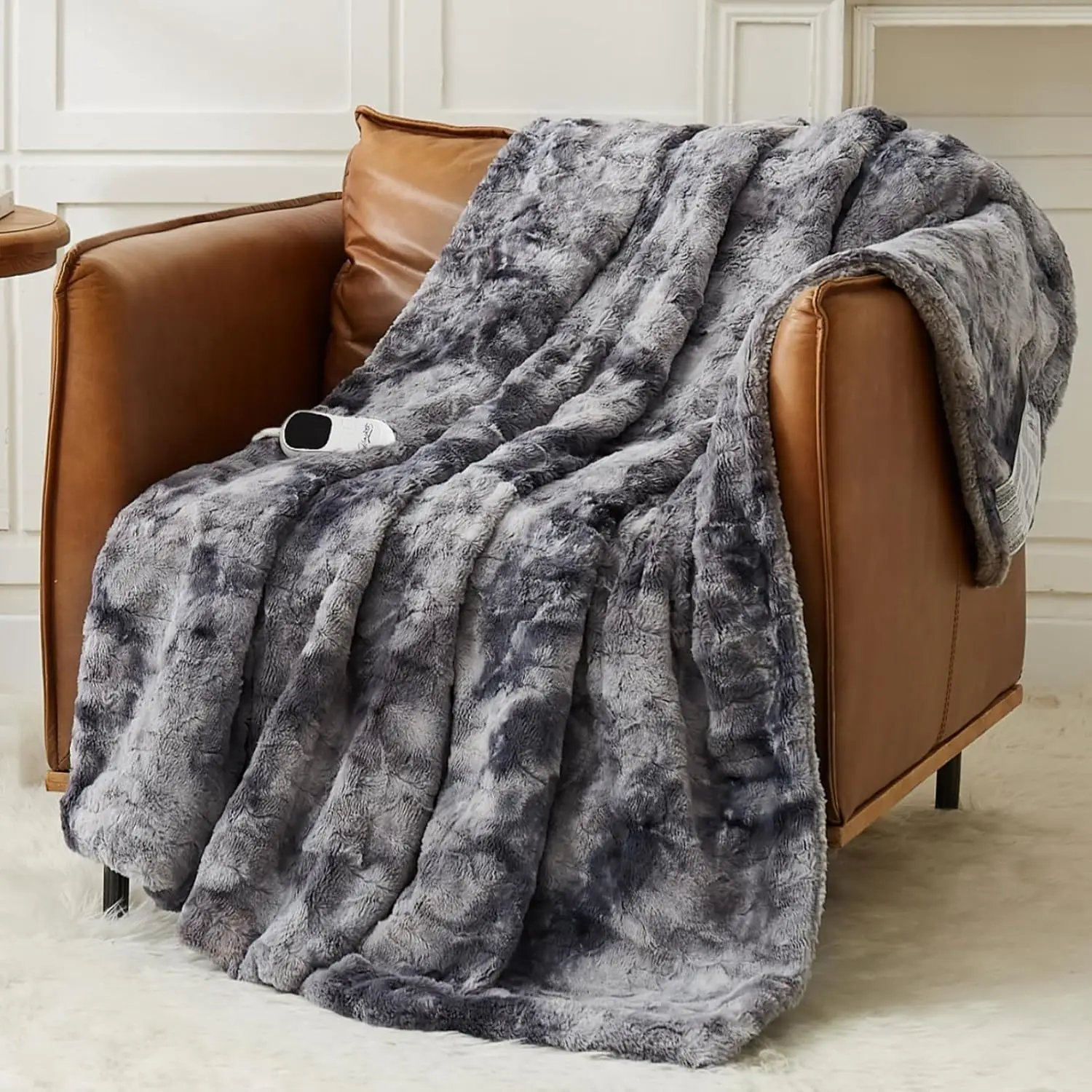 

Electric Heated Throw Blanket 50x60 Inches, 10 Heat Levels, Auto-Off Timer, Overheat Protection, Faux Fur Sherpa