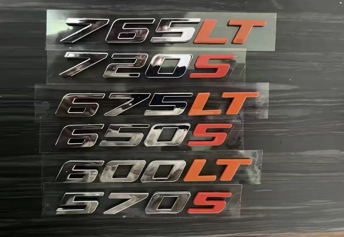 1 Pair Side, Body and Letter Emblem Stickers for McLaren 650S, 570S, 720S, 600LT and Various Series