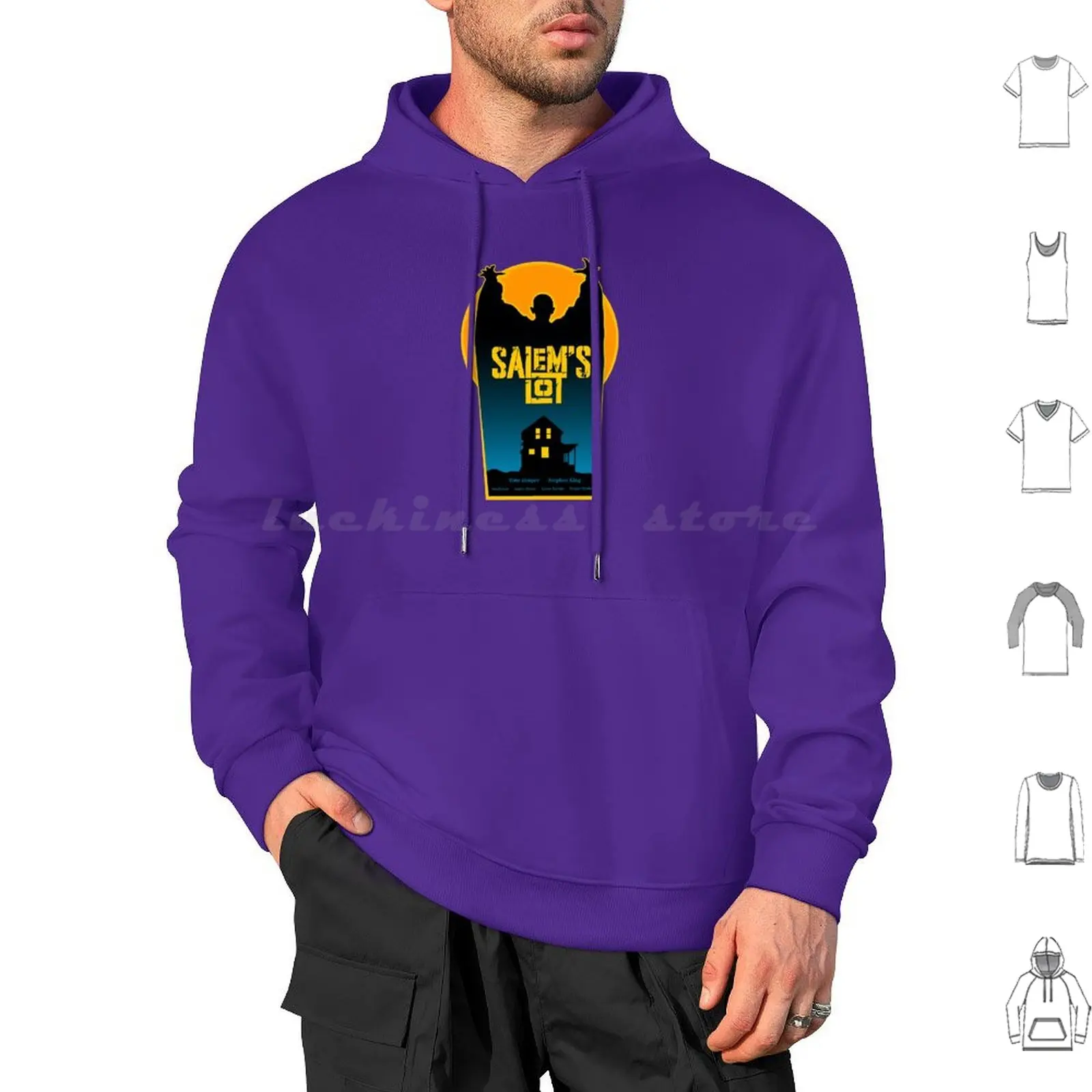 

Stephen King Hoodies Long Sleeve Salems Lot Horror Vampires Dark Retromaine Salem Vampire Classic Film Films Scary