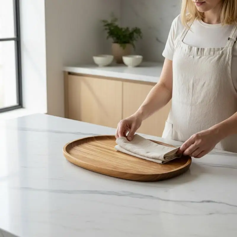 Rustic Wooden Serving Platter - Irregular Oval Tray for Sushi, Bread, and Fruit, Wood Tea Tray and Home Decor for Dining Table