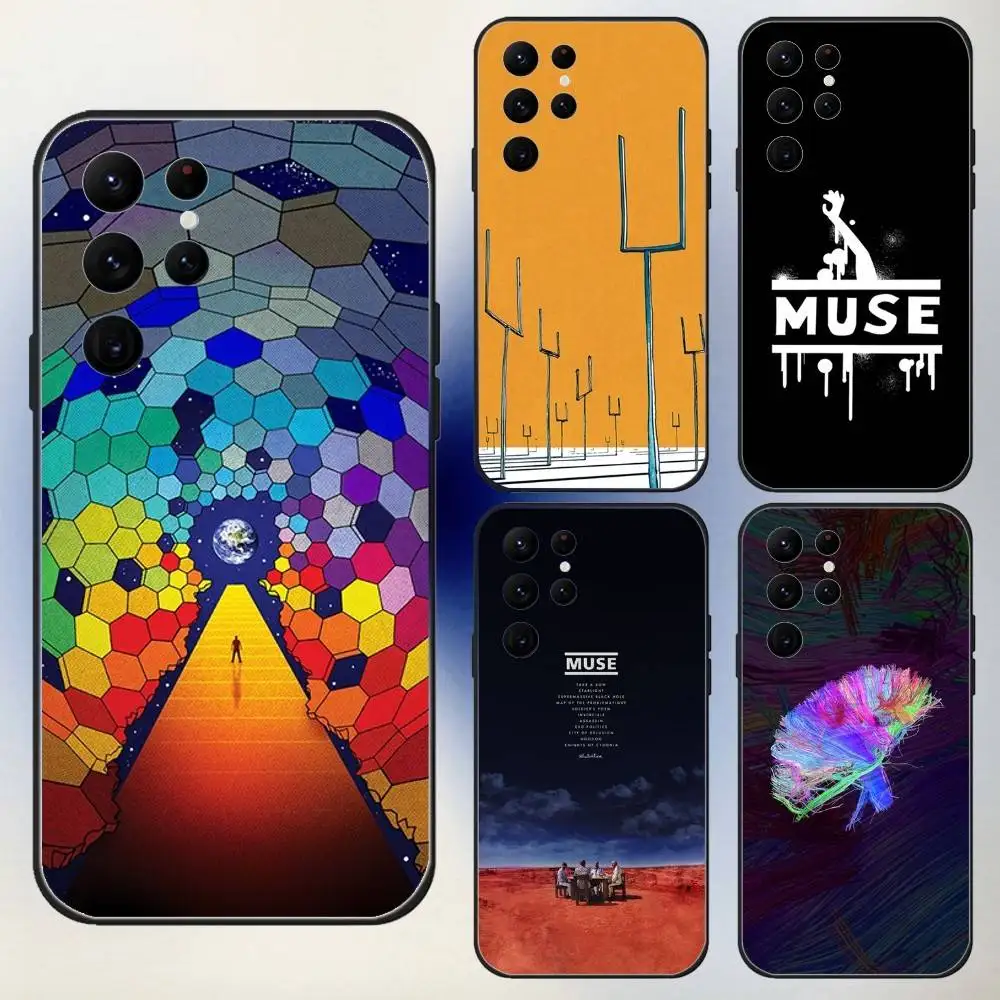 

M-Muse Band Rock Phone Case For Samsung S25,24,23,30,21,10,9,Ultra,Plus,Lite,FE,5G Black Soft Case