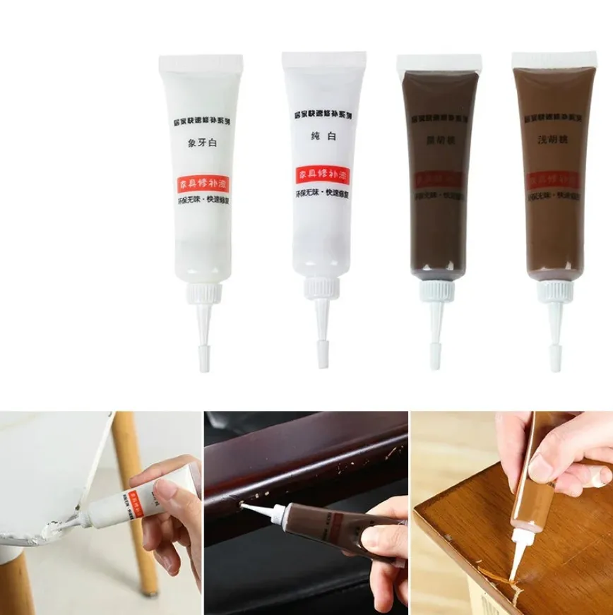 4pcs/set Wood Filler Wood Furniture Repair Kit Floor Scratch Touch Up Restore For Floor Table Door Cabinet Restore Wood