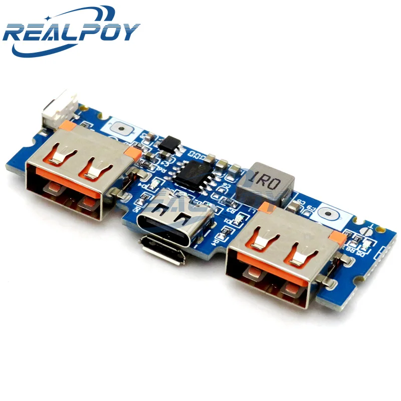 Ładowarka do akumulatorów litowych LED Dual USB 5V 2.4A Micro / Type-C USB Mobile Power Bank 18650 Moduł ładowania