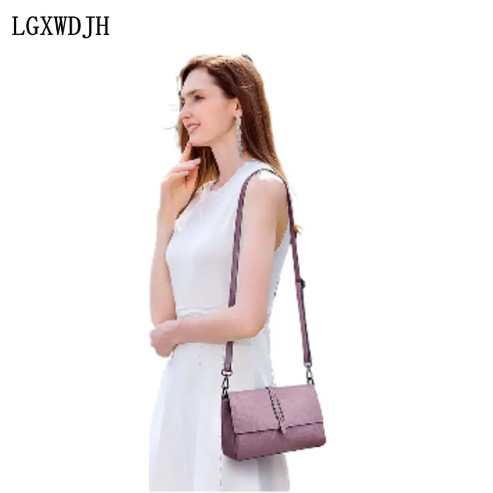 Double-Heel Shoulder Strap Top-Layer Cowhide Women's Shoulder bag  Cover-style Fashion All-match cross body bag New designer bag