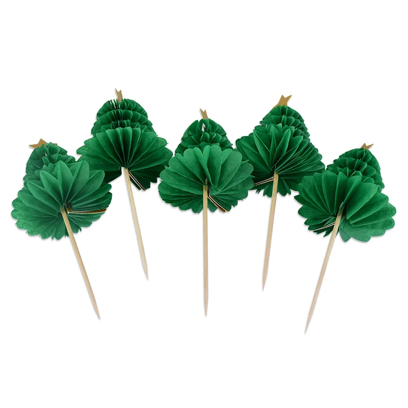 10Pcs Christmas Cake Topper Santa Claus Xmas Tree Cupcake Toppers For Christmas Dessert Decoration New Year Party 2024 Navidad