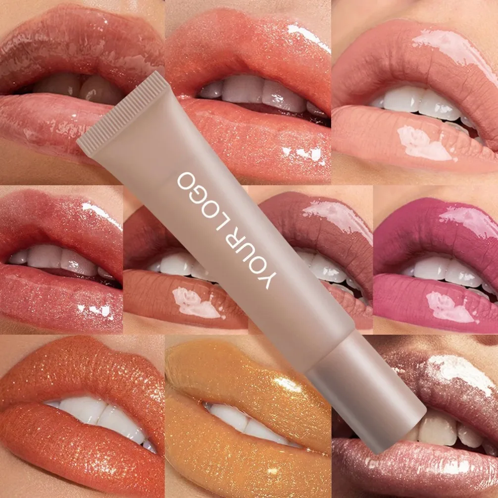 Soft Tube Shiny Lip Gloss Durable Lip Lacquer Cosmetic Lip Oil Private Label Custom Logo Vegan Makeup Wholesale