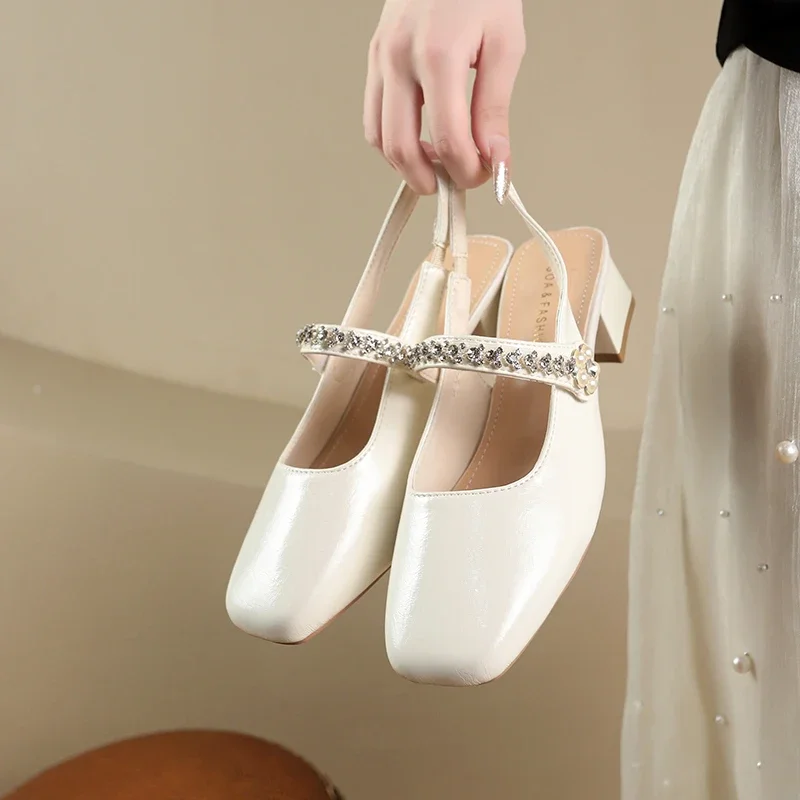 

Square Toe Women Mary Jane Shoes Fashion Shallow Shoes 2025 Spring Ladies Elegant Party Dress Pumps