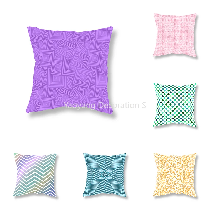 

Fashion Simple Colorful Geometric Pillow Cover Sofa Decoration Room Bedside Office Game Chair Cushion Cover Home Decoration