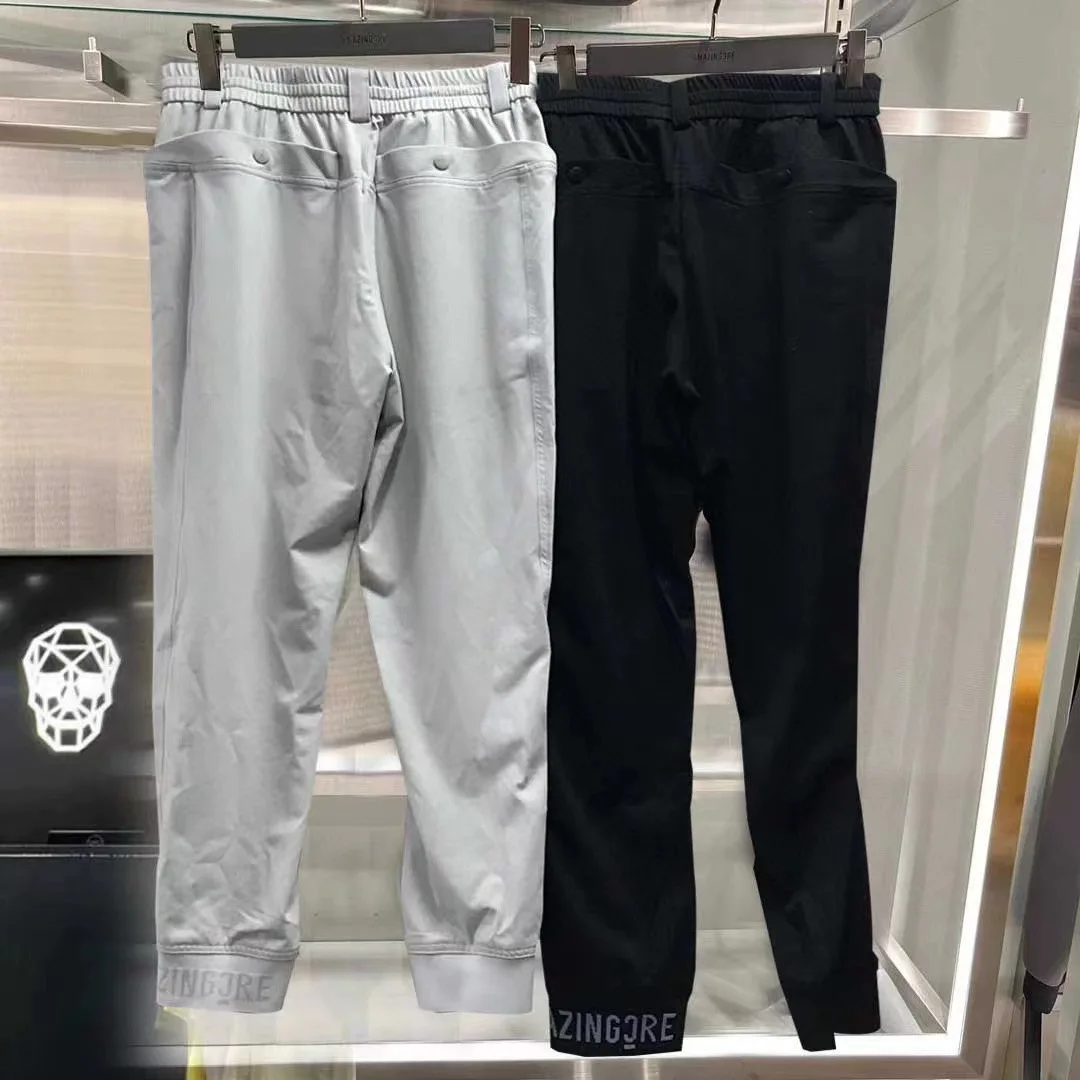

Golf Apparel Men's Versatile Casual Stretch Quick-Dry Fabric Waistband Drawstring Solid Color Pants
