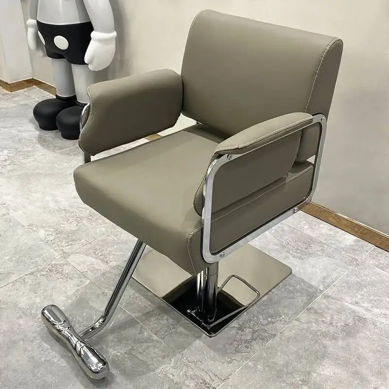 

Chair Leather Vintage Iron Luxury Portable Salon Reclinable Hairdressing Salon Chair Barber Equipment Silla De Barbero Furniture
