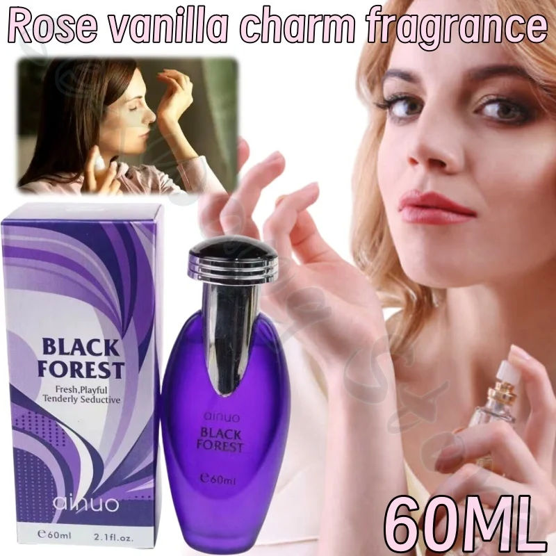 Body Perfume Black Forest 60ML Rose Vanilla Charm Fragrance Light Fragrance Women's Long-Lasting Fragrance Covers Odor