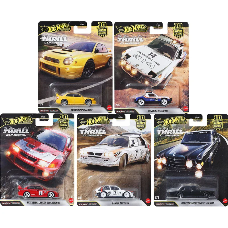 

Original Hot Wheels Premium Car Culture Thrill Climbers Toys Boy 1/64 Diecast Subaru Impreza Porsche Lancer Lancia Benz Vehicles