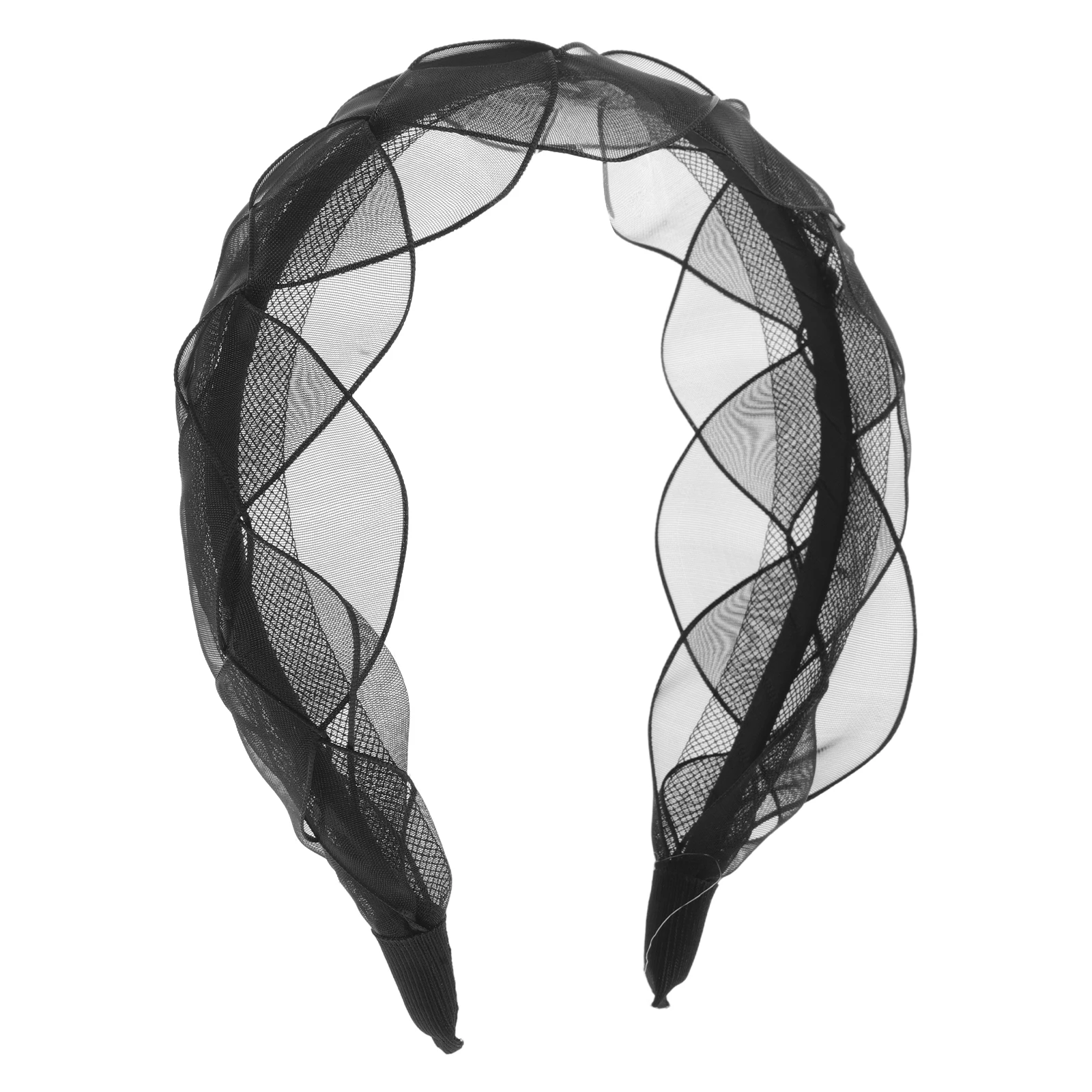 

Elegant Petal Mesh Headband Women Girls Fashionable Hair Accessories Black Lightweight Elastic Daily Parties Weddings Retro