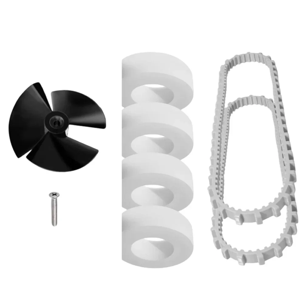 Climbing Wheels Set White, Black Pool Cleaner Impeller Easy Installation Plastic And Rubber Construction For Dolphin DX6