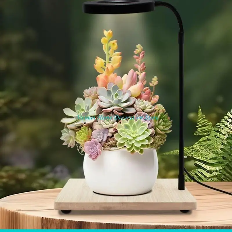 

H7BF Эффективная светодиодная лампа освещения с деревянным основанием для ландшафтной лампы для роста растений Fishtanks