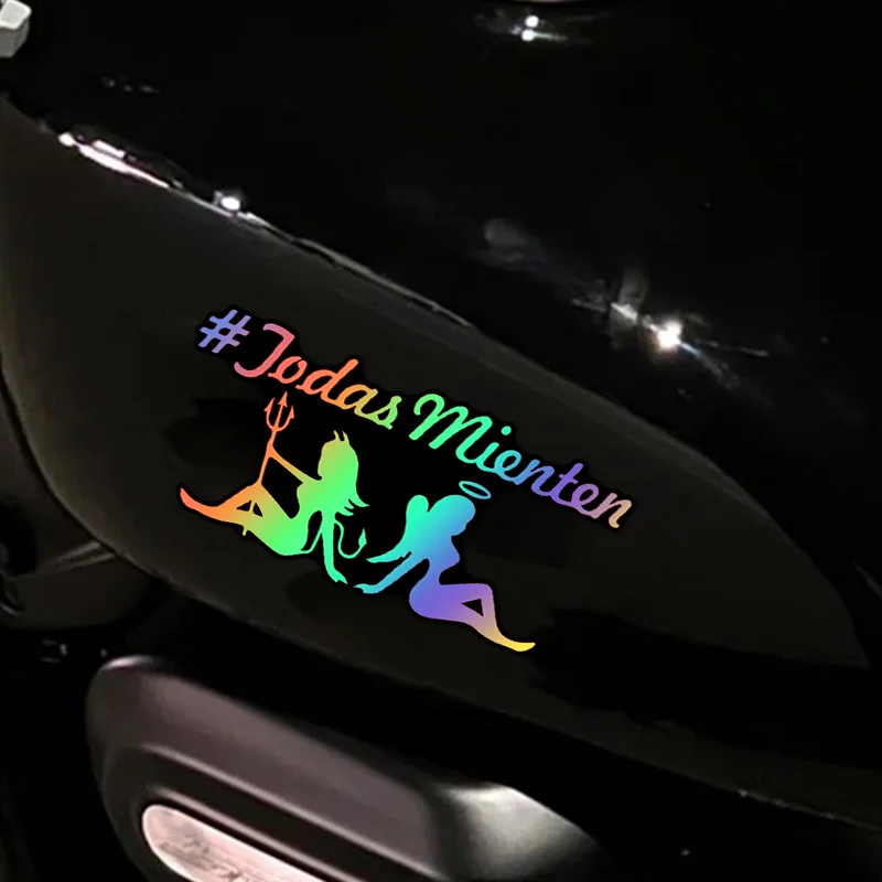 1PC TODAS MIENTEN Angels and Demons Naklejki motocyklowe Wodoodporne na zbiornik paliwa motocykla Skuter Naklejki winylowe Dekoracja okna samochodu — zdjęcie 4