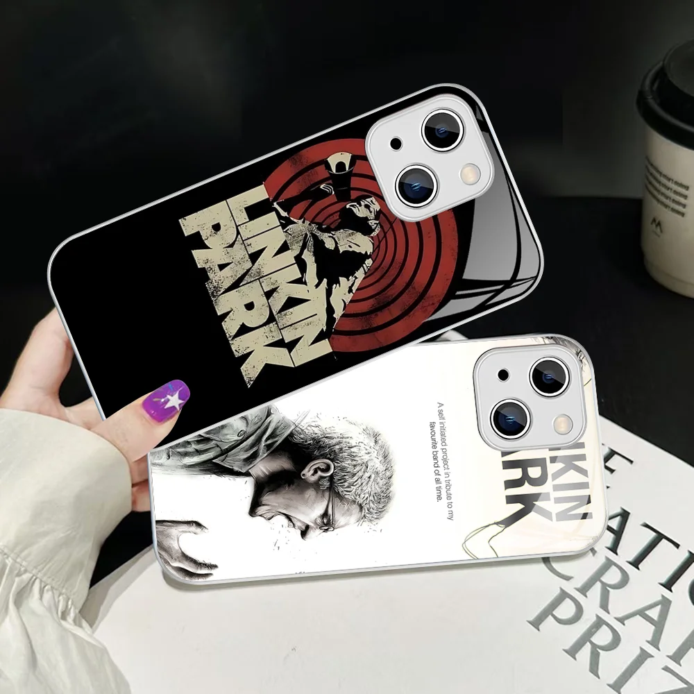 Band L-Linkin Cool P-Park Phone Case Tempered Glass For iphone 14 13 12 11 Pro Mini XS MAX 14Plus X XS XR Cover