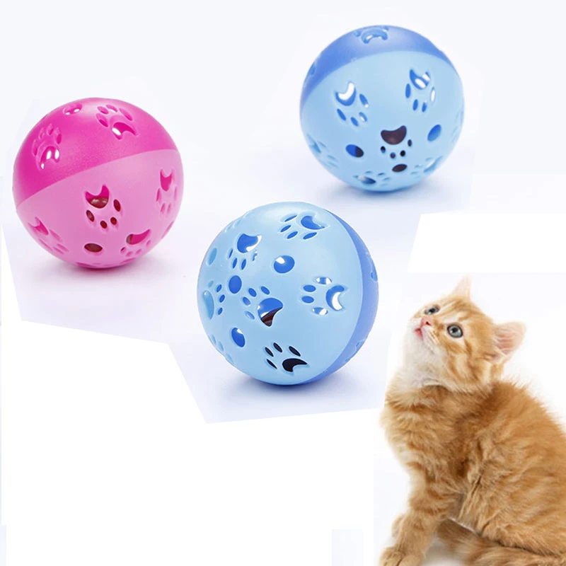 Divertido juguete para gatos, campana, bola de plástico de 5cm, planeta, gatito interactivo, Color creativo, campana de entrenamiento hueca,