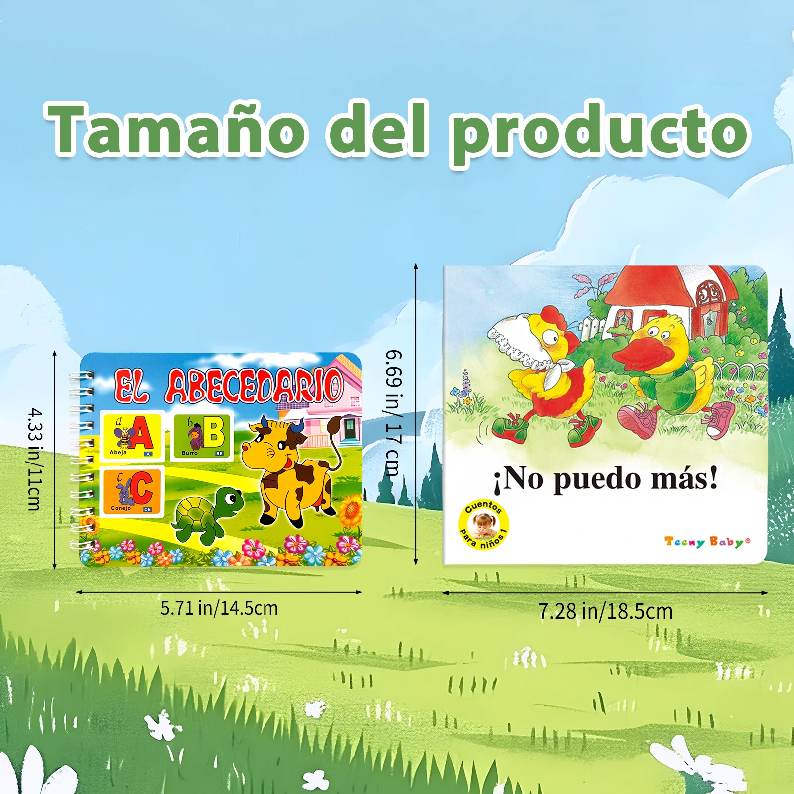 Juego de alfabetización infantil española, libro del alfabeto para niños de 2 a 5 años y libro de cuentos sencillo, aprendizaje a juego, inicio de cabeza preescolar