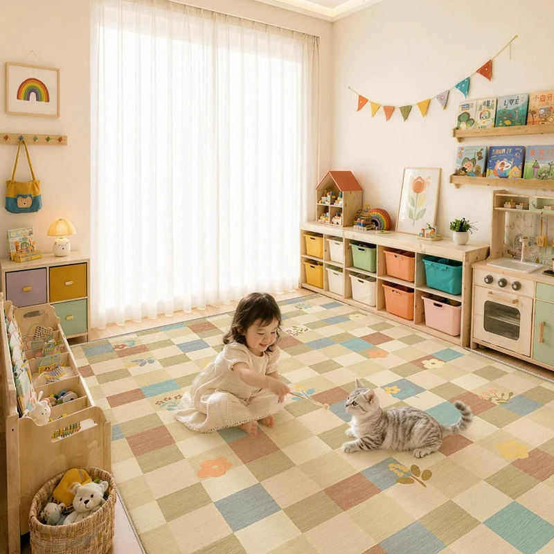 Large Area Carpets for Living Room Dopamine Color Bedroom Decor Carpet Thicken Plush Lounge Floor Mat Fluffy Soft Children's Rug