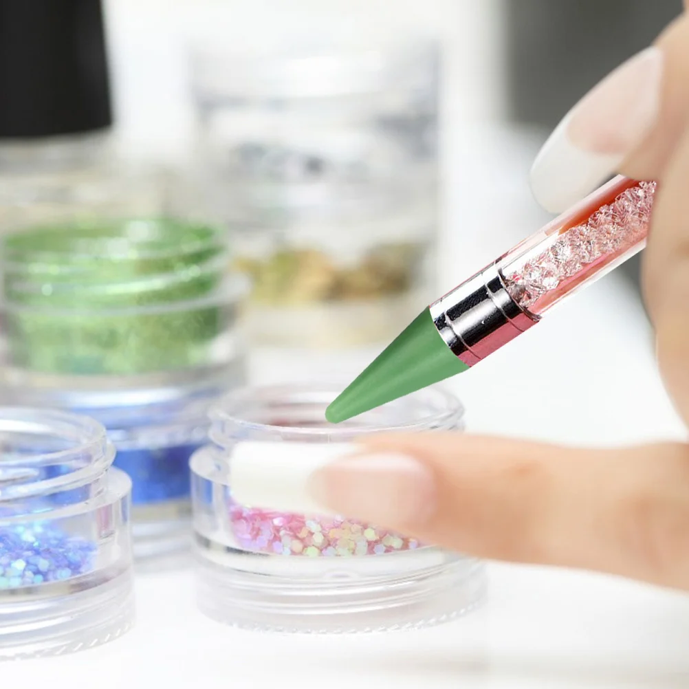 

12Pcs Nail Rhinestones Picker Tips Colorful Replacement Heads for DIY Nail Art Gems Picker Tool Rhinestone Pen