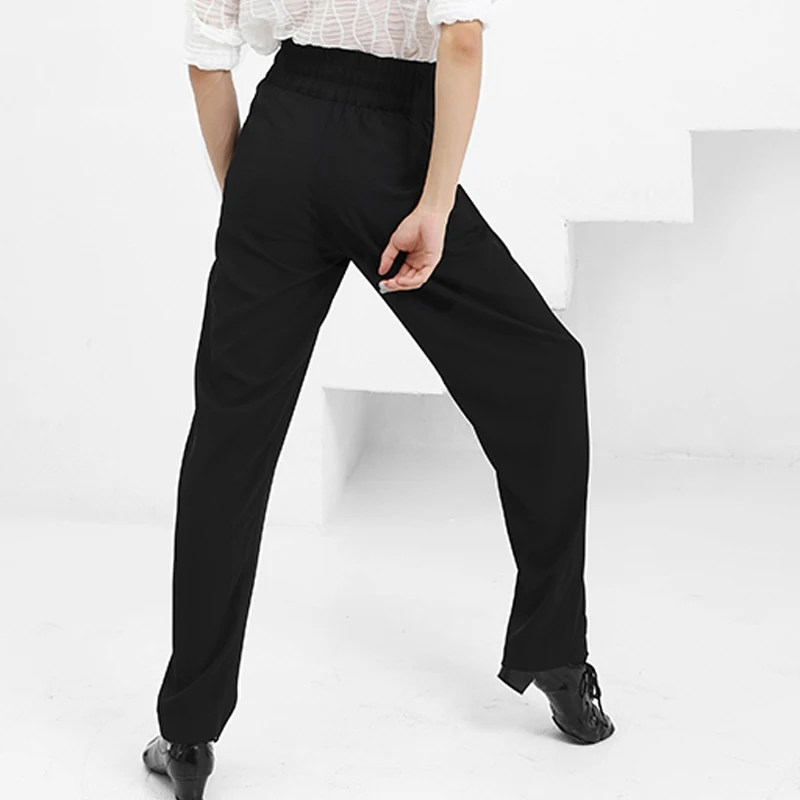 Pantalon de danse latine taille haute pour hommes, vêtements d'entraînement de salle de Rhpour hommes, vêtements de performance sur scène pour adultes